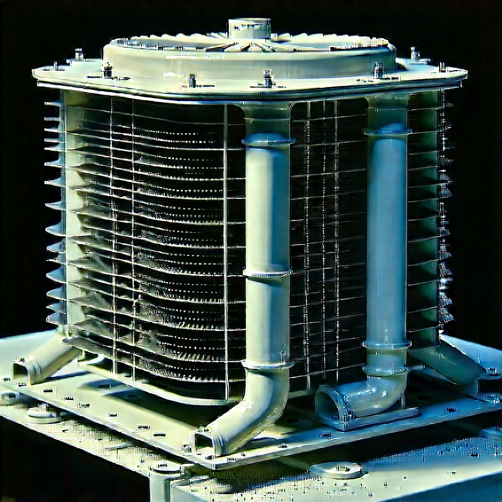 Close-up Of Cooling System With Large, White,