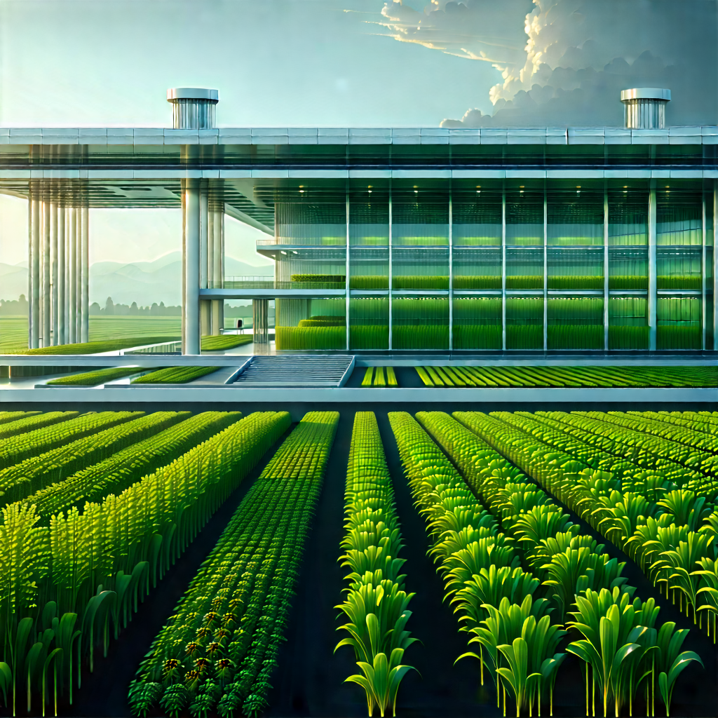 Agricultural Technology In Manufacturing Facility With Large Building