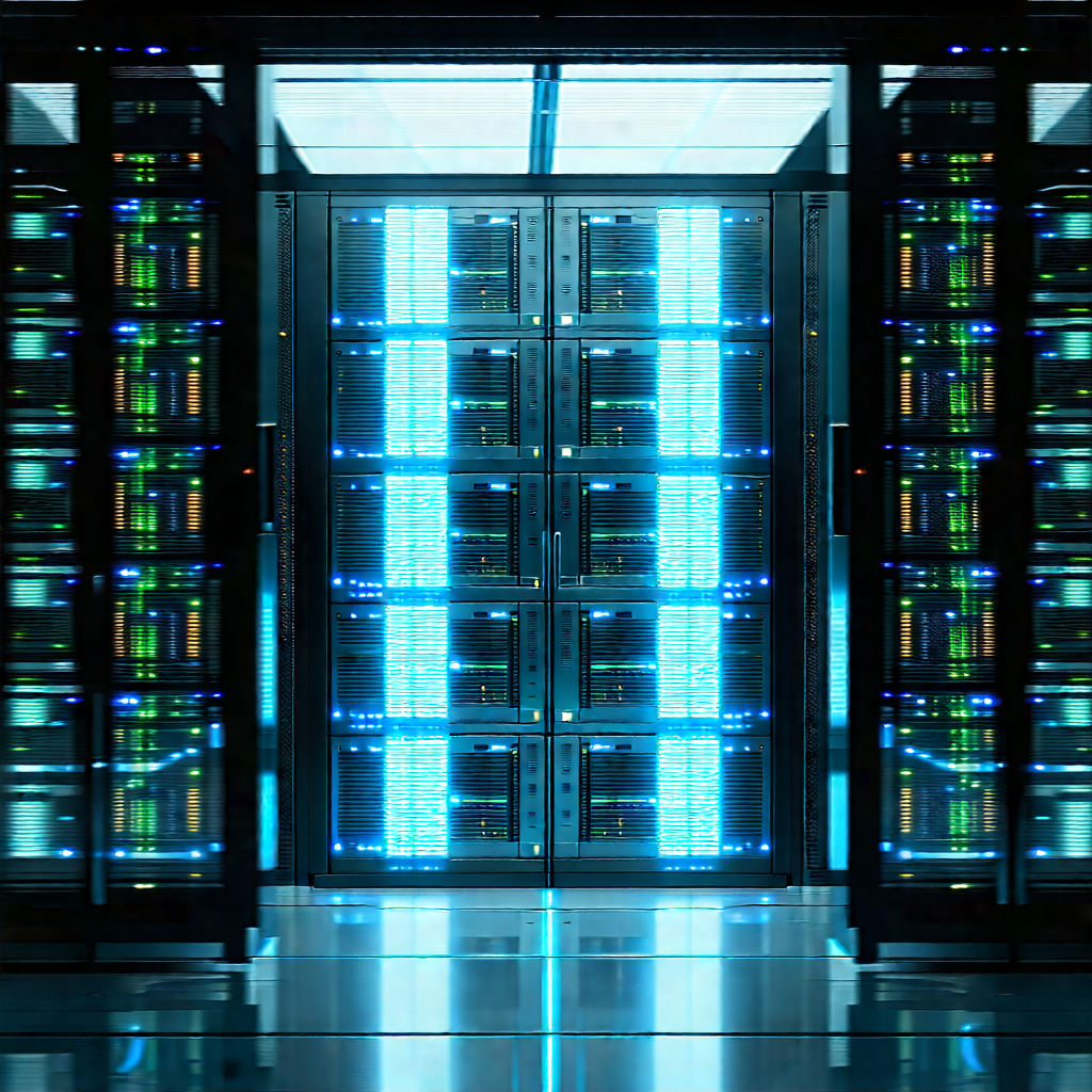 Server rack with holographic projection