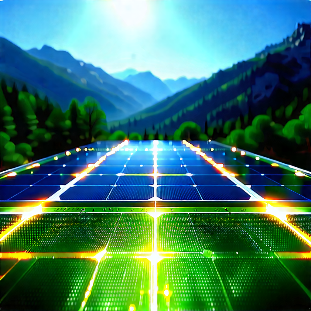 Solar panel with digital particles