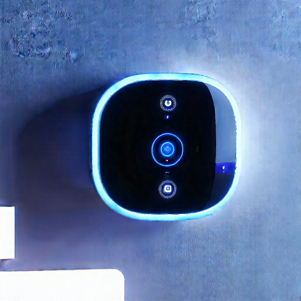 Smart Home Device With User Interface With Small, Blue,