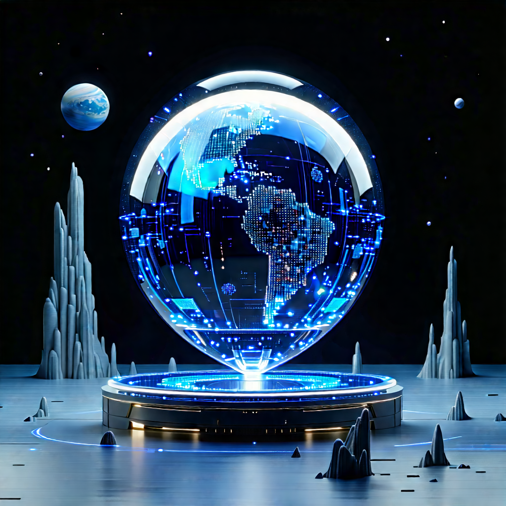 Artificial Intelligence Visualization With Large Blue
