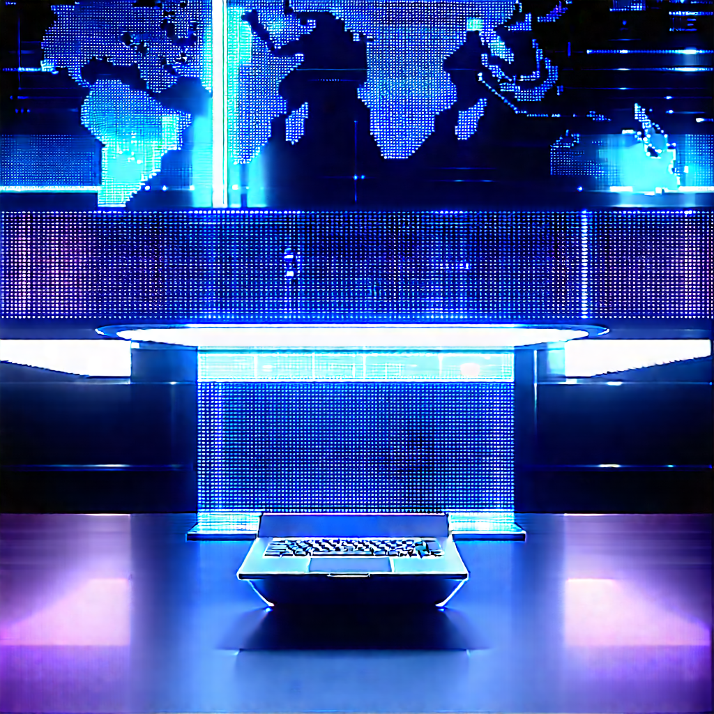 Futuristic tech startup office