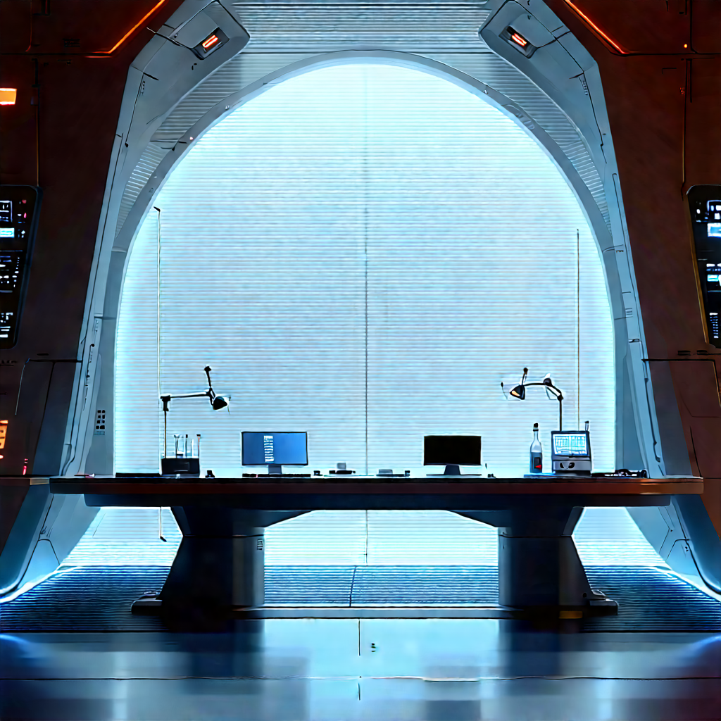 Futuristic research laboratory
