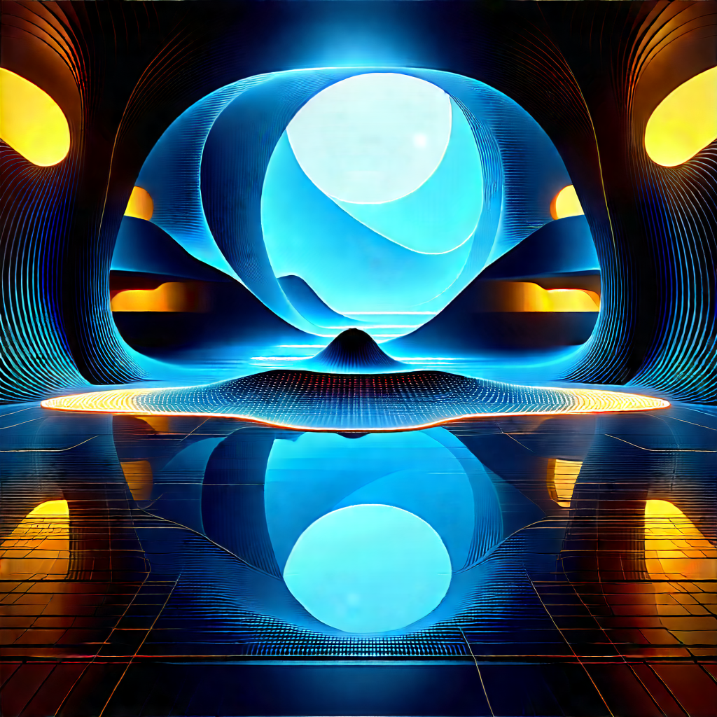 Futuristic Tech Startup Office With Futuristic, Blue-toned