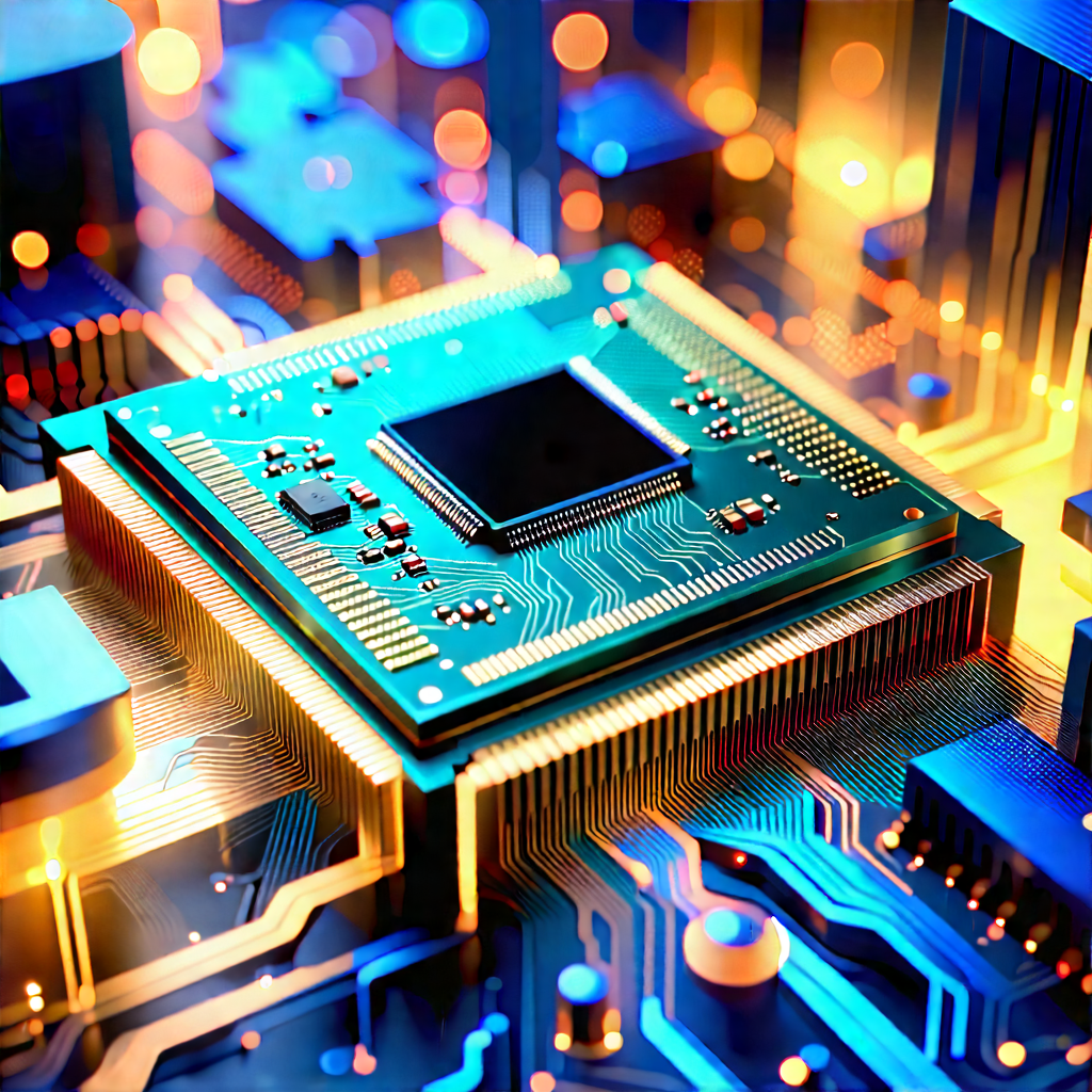 Close-up Of Microprocessor With Close-up Computer