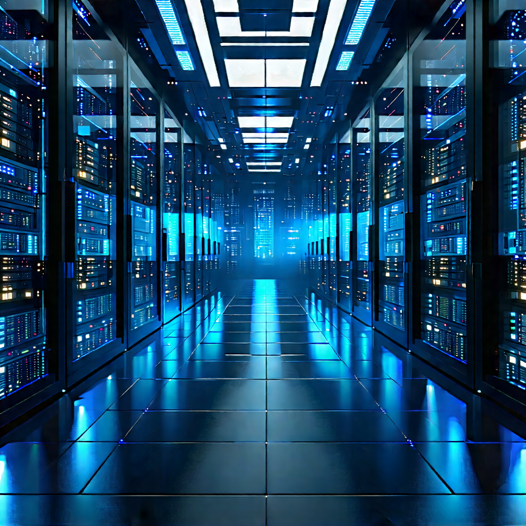 Futuristic Server Room With Image, There