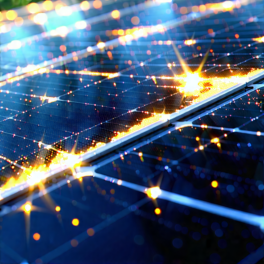 Solar Panel With Digital Particles With Solar Panel