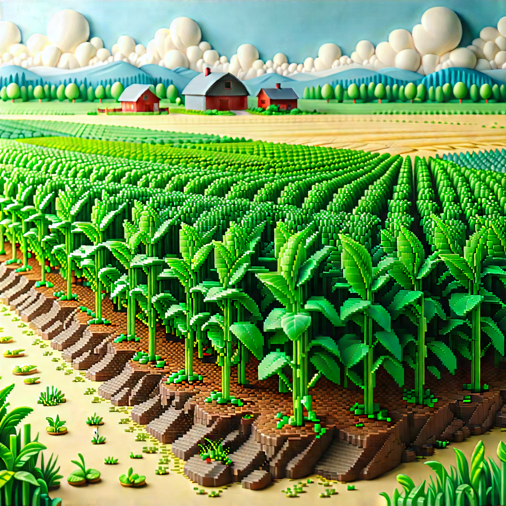 Agricultural Technology In Tech Office With Painting Farm