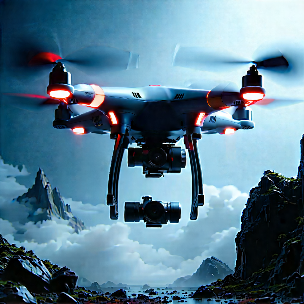 Drone With Streaming Content With Drone Flying