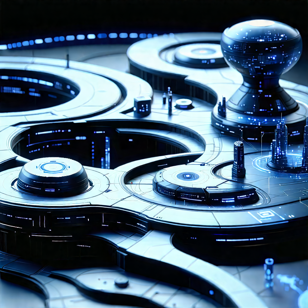 Futuristic digital workspace