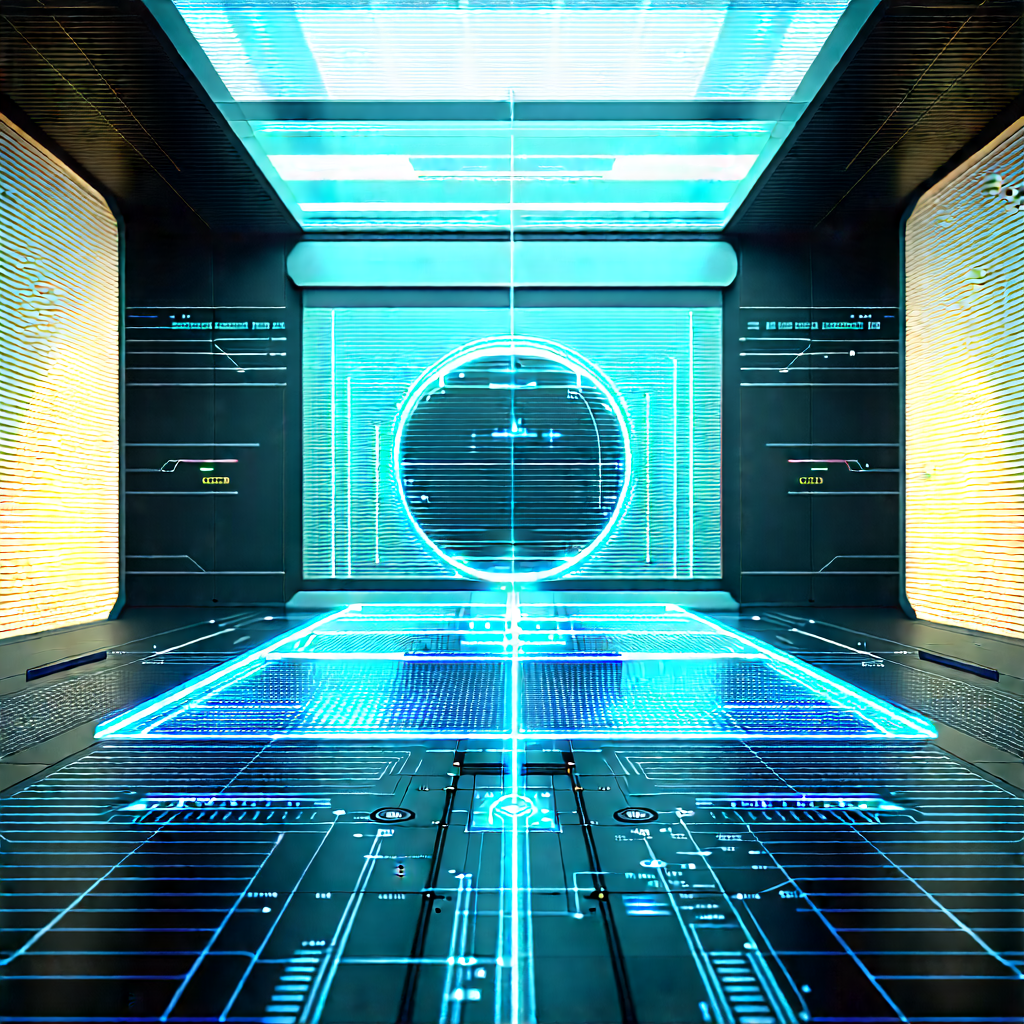 Futuristic Research Laboratory With Image, There