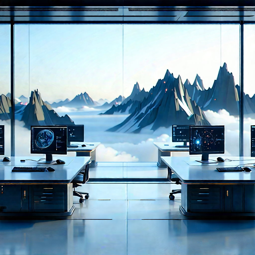 Futuristic Tech Startup Office With Image, There