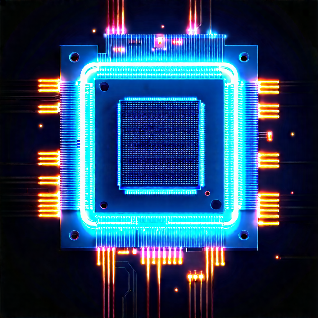 Microchip with neon accents