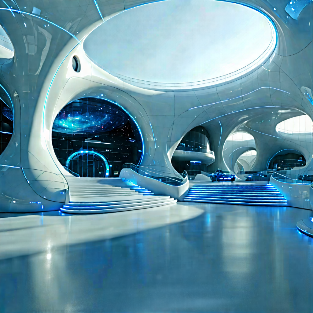 Futuristic Innovation Hub With Large, Modern