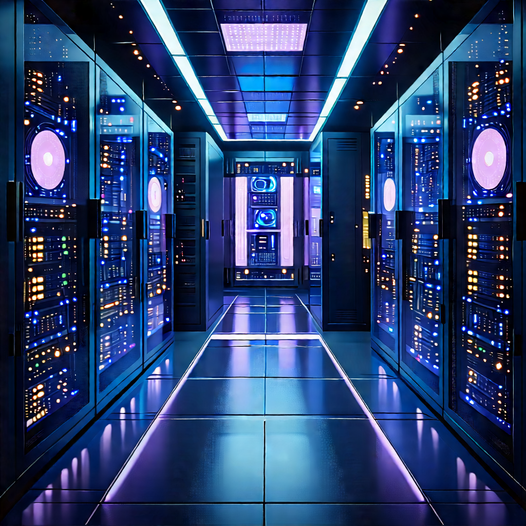 Futuristic Server Room With Image, There