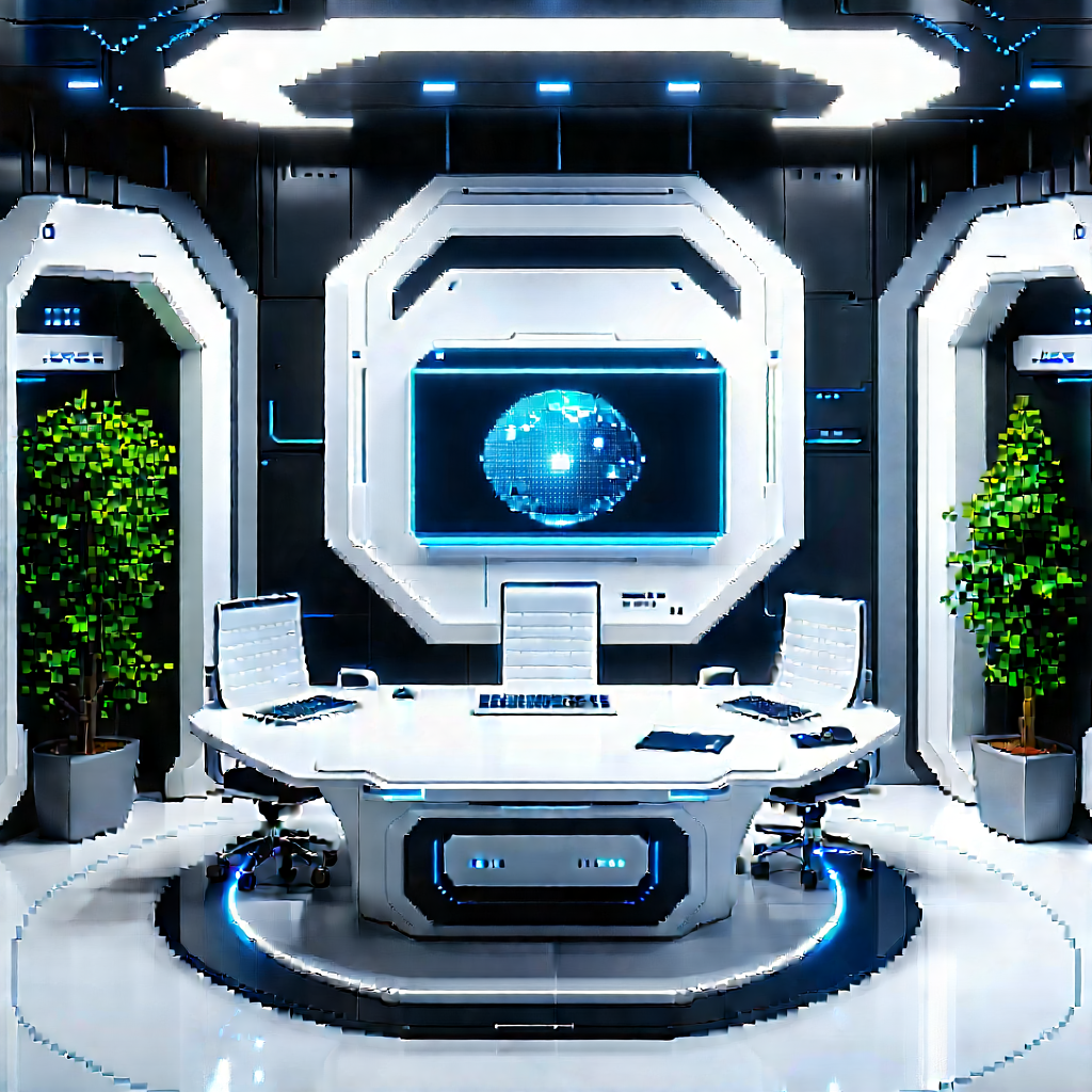 Futuristic tech startup office