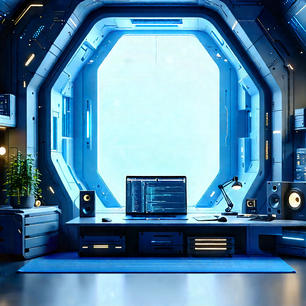 Futuristic Tech Startup Office With Futuristic Room,