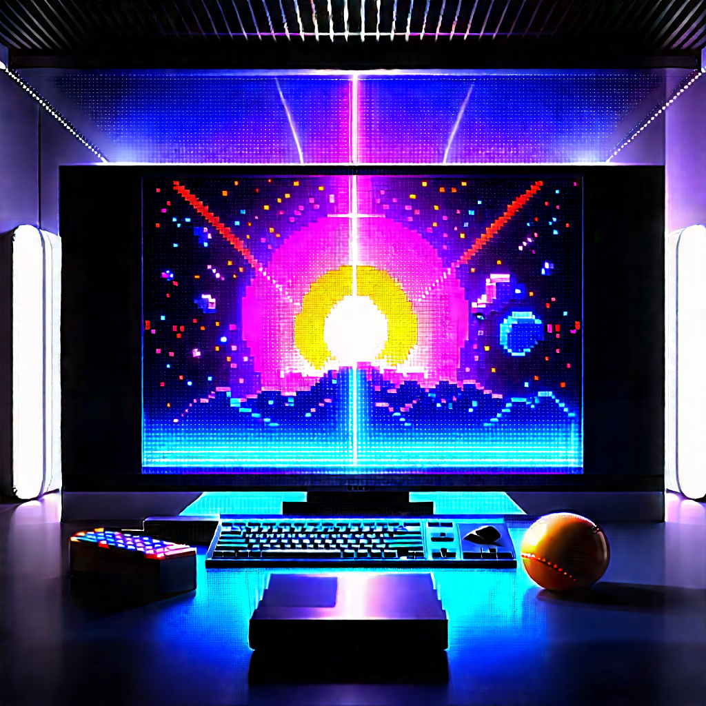 Entertainment Technology In Research Center With Computer Monitor