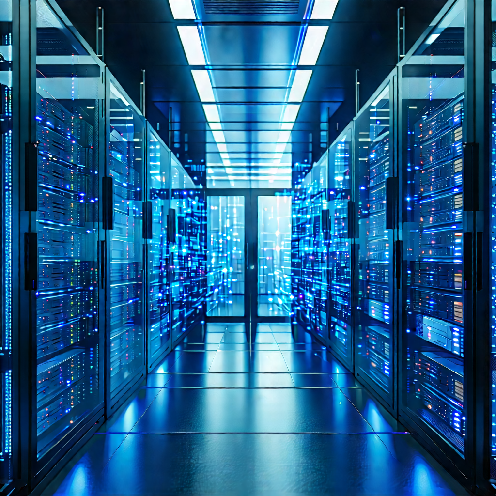 Server rack with holographic projection