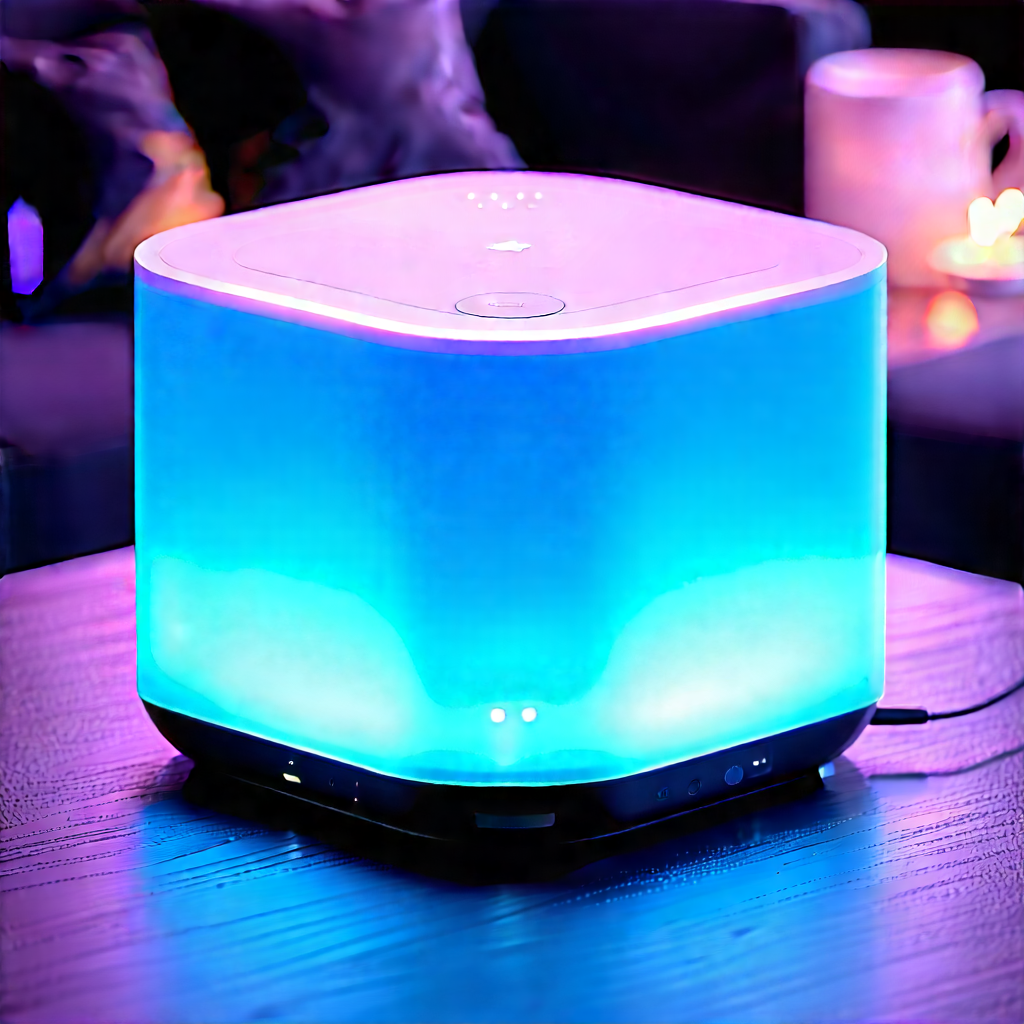 Smart Home (device:1.39) With Glowing Screen With Small, Blue,