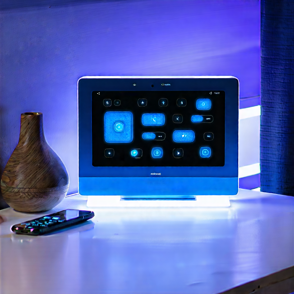 Smart Home (device:1.24) With Glowing Screen With Small Blue