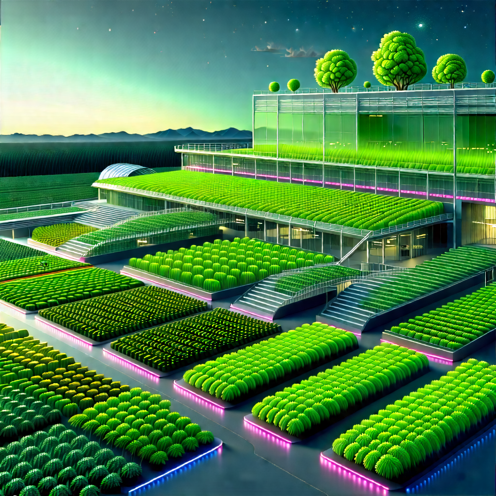 Agricultural Technology In Research Center With Computer-generated Drawing