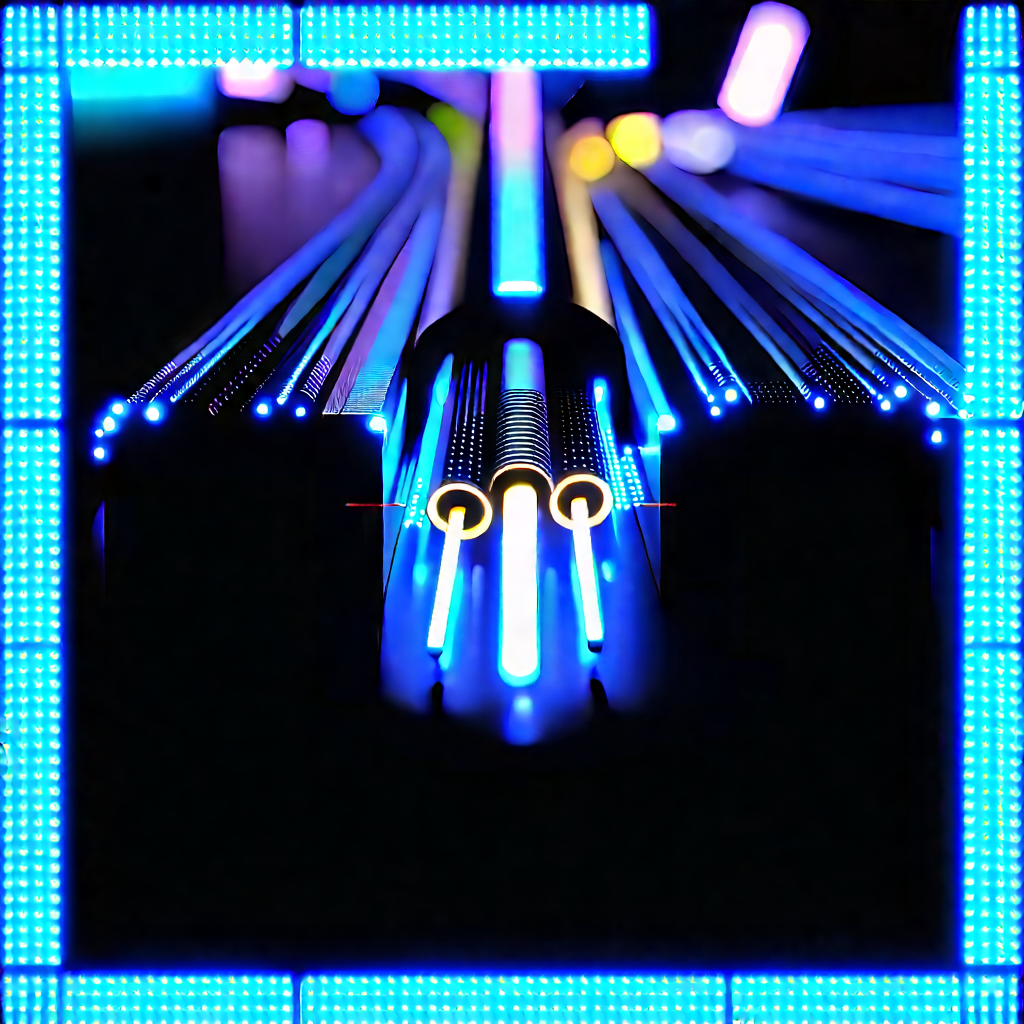 Close-up of fiber optic cables
