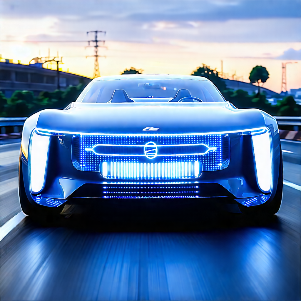 Innovative Electric Vehicle Design With Blue Sports