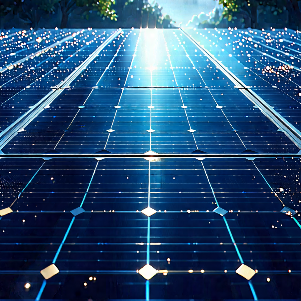 Solar Panel With Digital Particles With Solar Panel