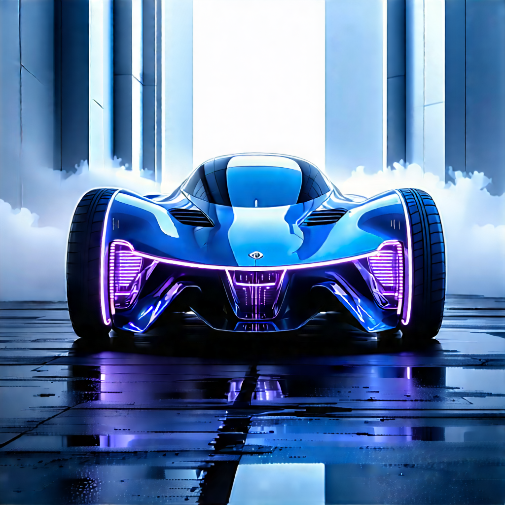 Innovative Electric Vehicle Design With Futuristic Blue