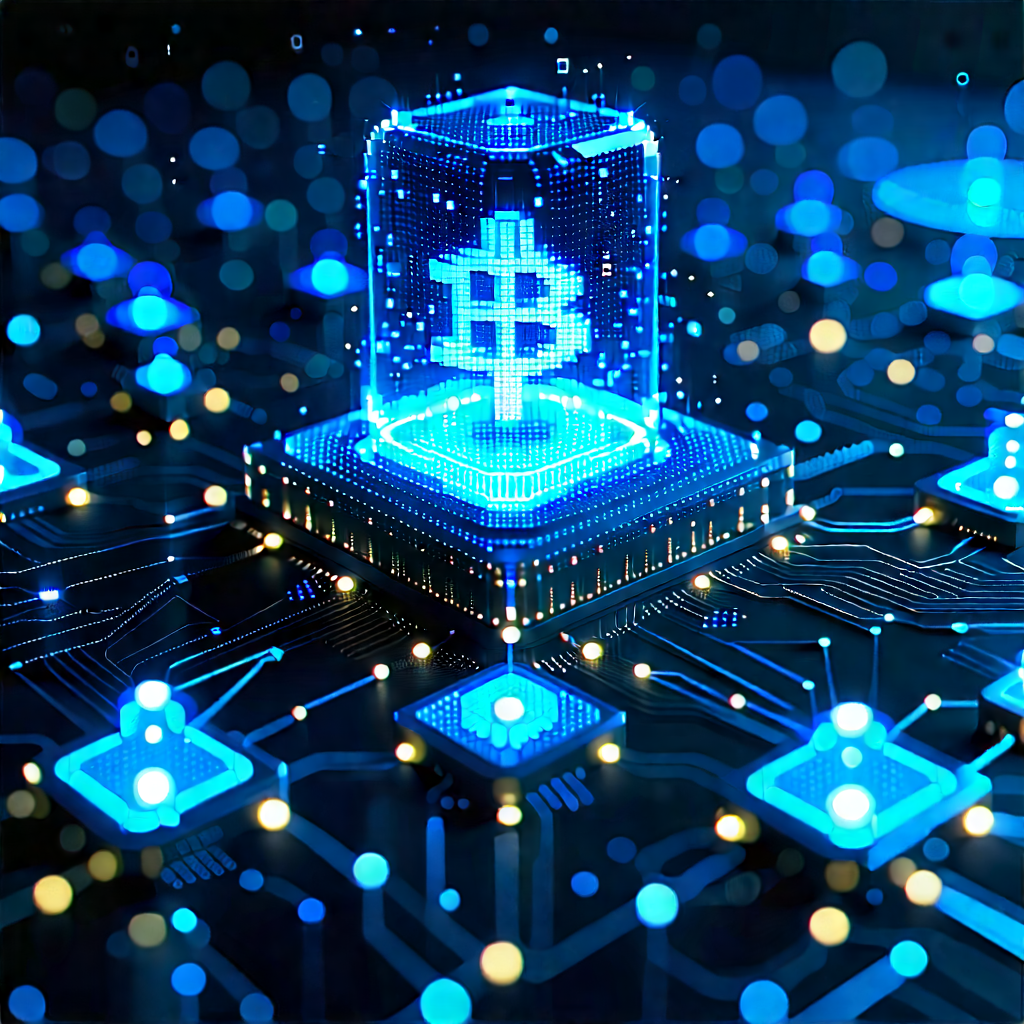 Blockchain Network Visualization With Blue White