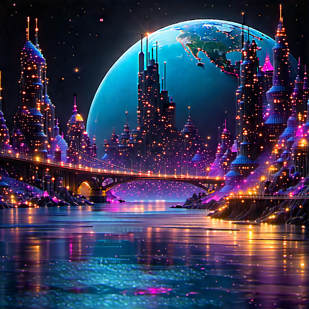 Machine Learning Visualization With Futuristic Cityscape
