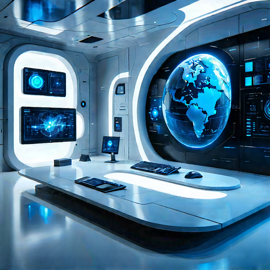 Futuristic Tech Startup Office With Image, There