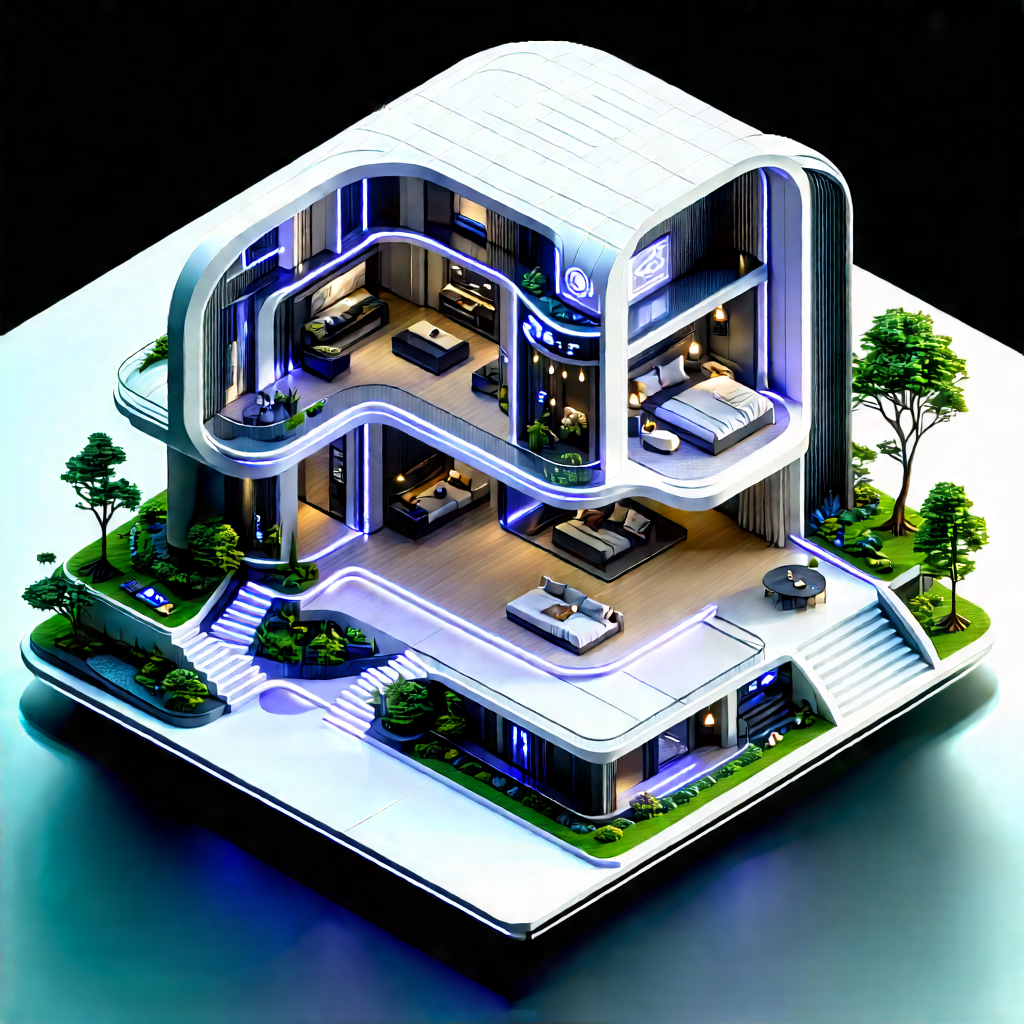 Futuristic Smart Home With Image, There