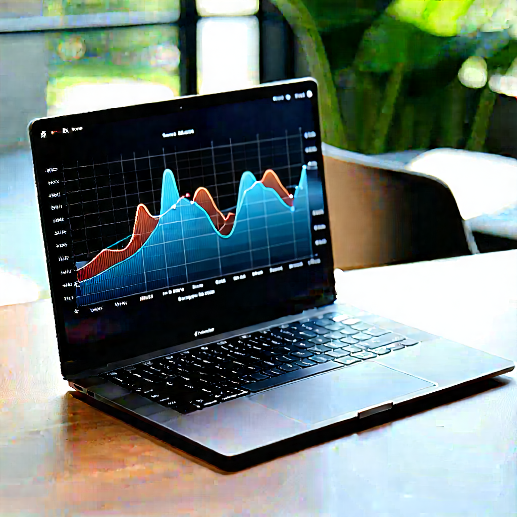 Laptop with data visualization