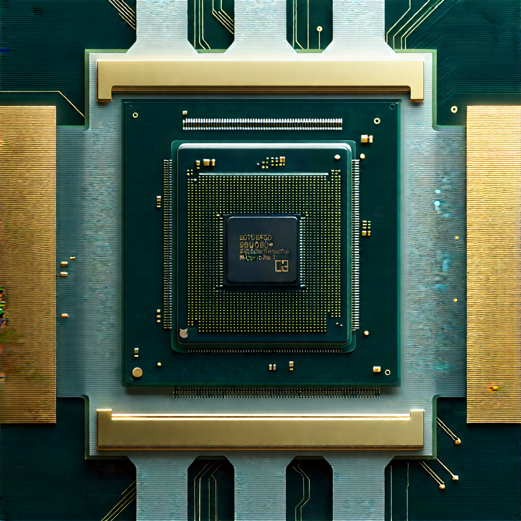 Close-up Of Microprocessor With Image, There