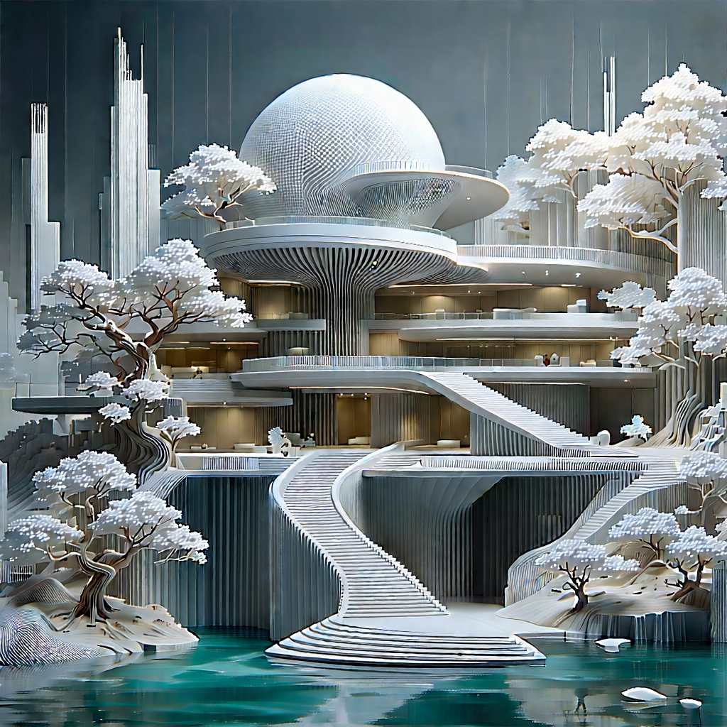 Machine Learning Visualization With Large, Futuristic