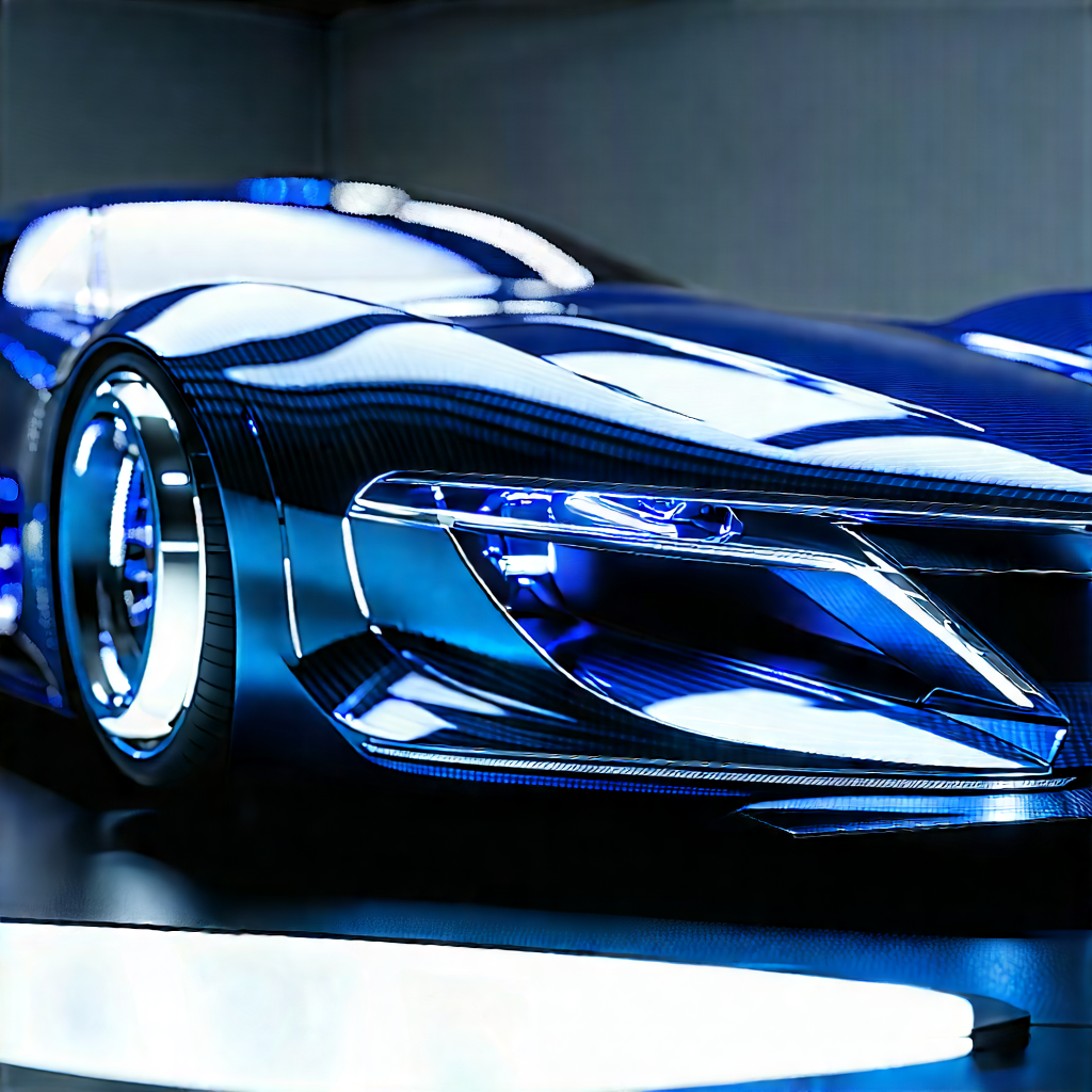 Automotive Technology In (design:1.29) Studio With Blue Sports