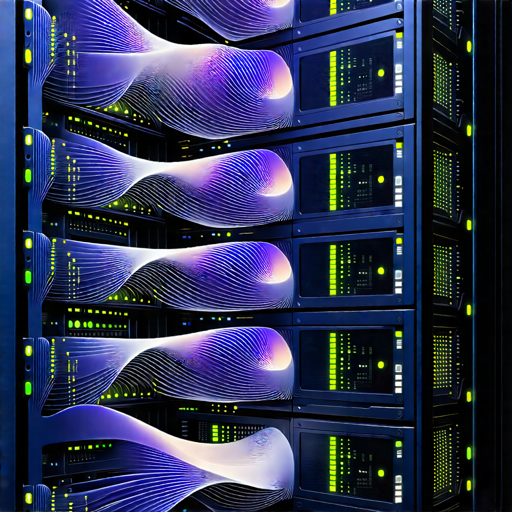 Server rack with data streams