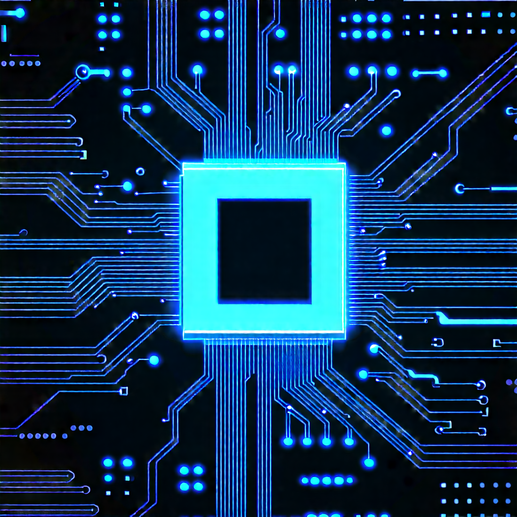 Circuit board with neon accents