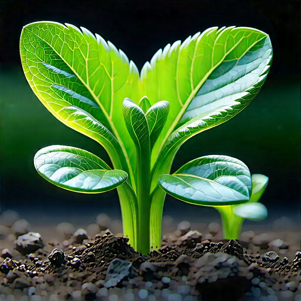 Agricultural Technology In Manufacturing Facility With Close-up Plant