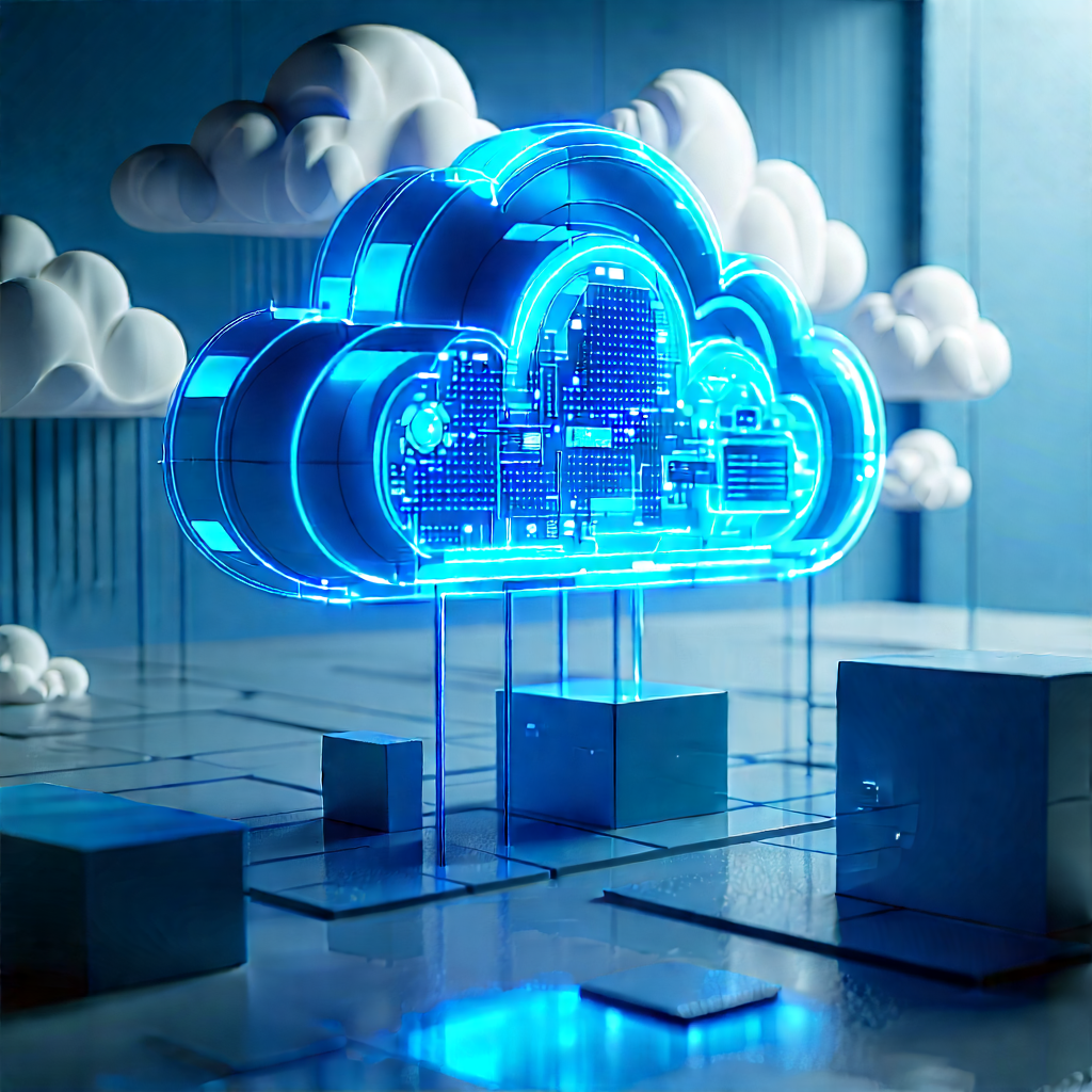 Cloud Computing Visualization With Blue Cloudy