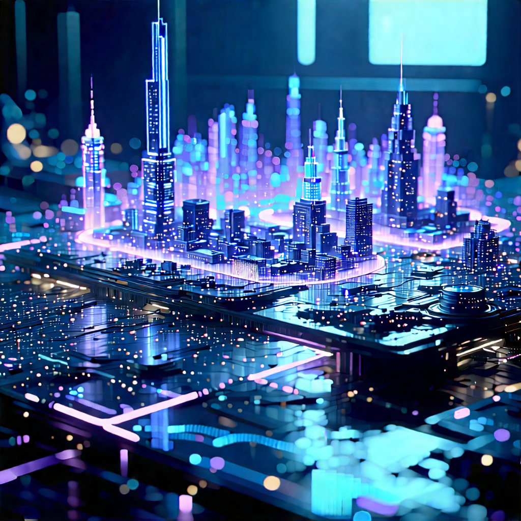 Financial Technology In Field Deployment With Futuristic Cityscape