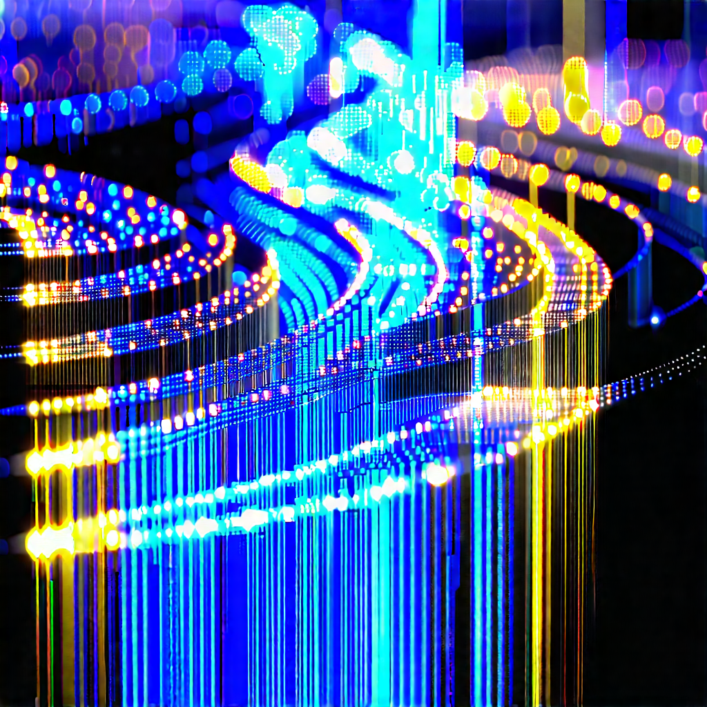 Close-up of fiber optic cables