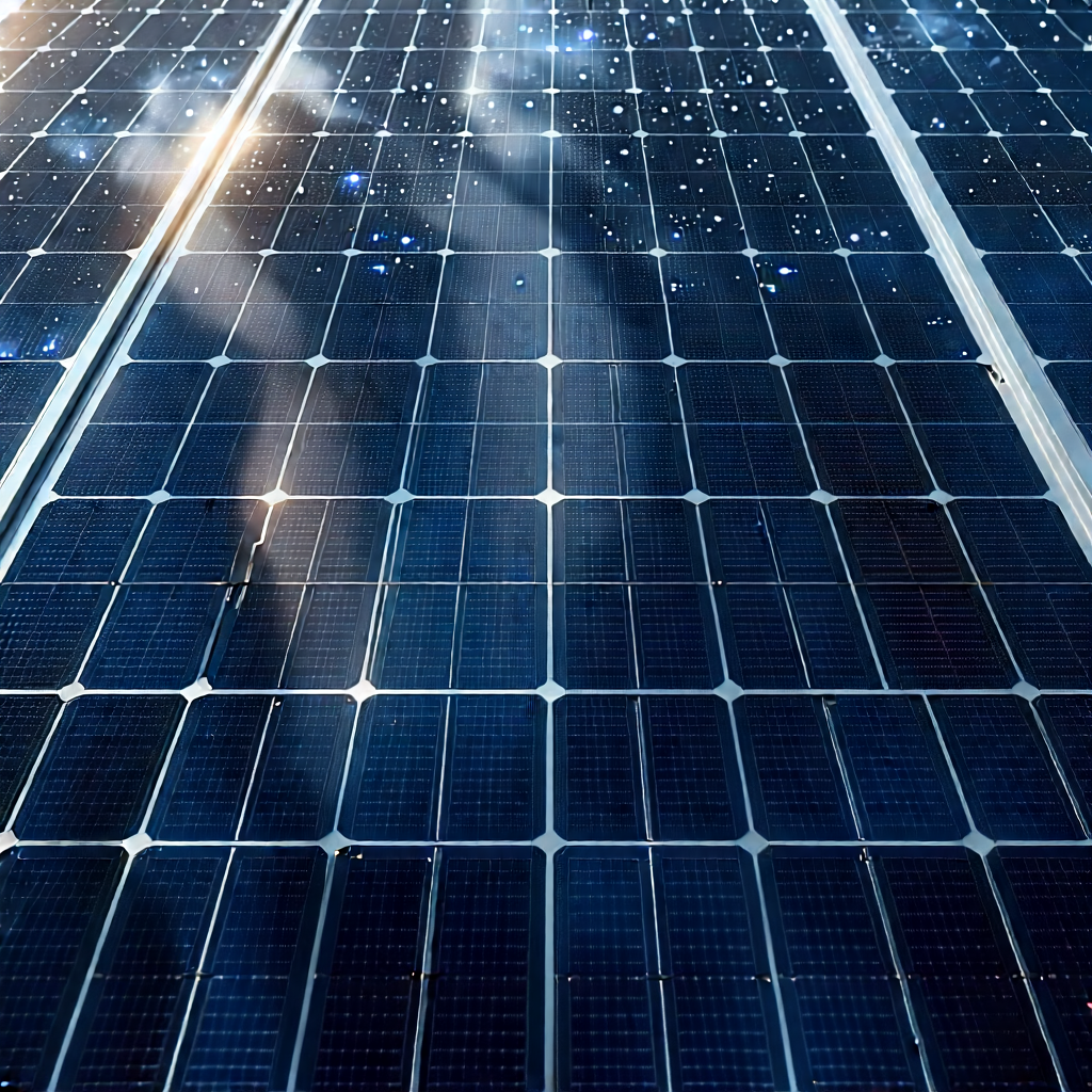 Solar Panel With (digital:1.16) Particles With Large Solar