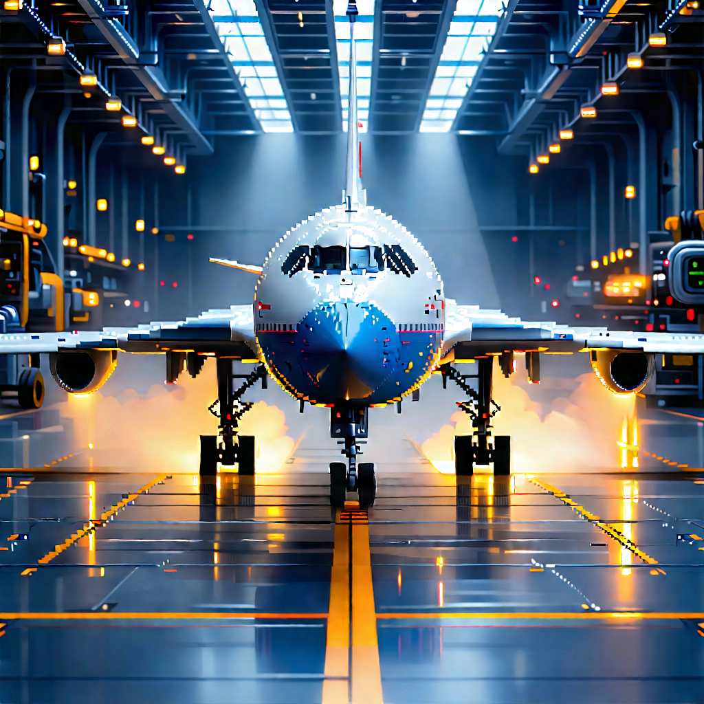 Aerospace Technology In Manufacturing Facility With Large White