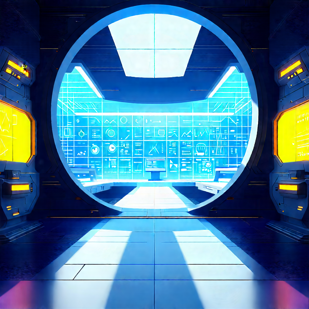 Futuristic Research Laboratory With Image, There
