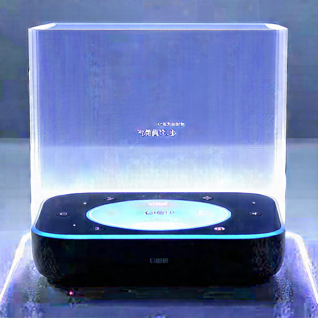 Smart Home Device With Holographic Display With Black Blue