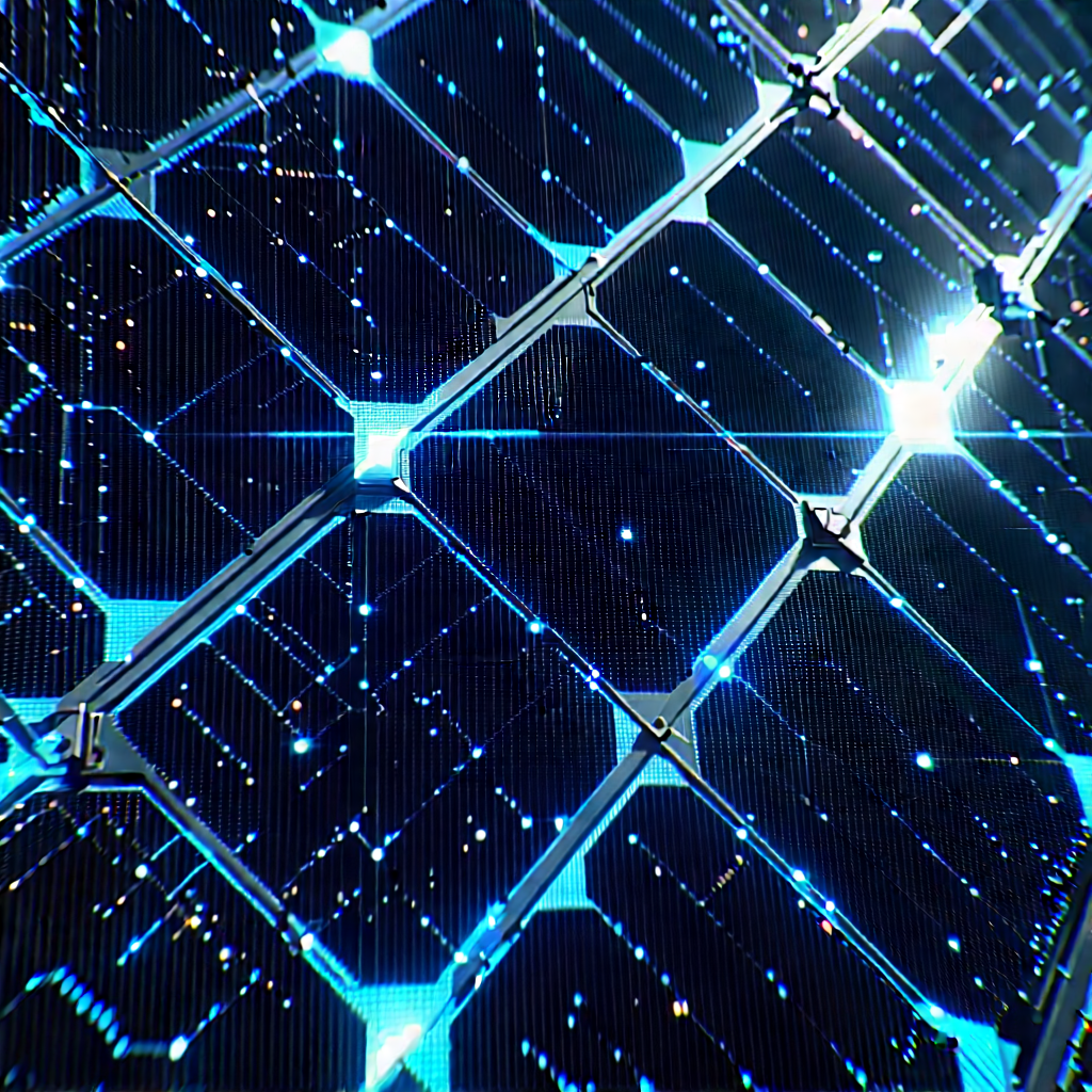 Solar panel with digital particles